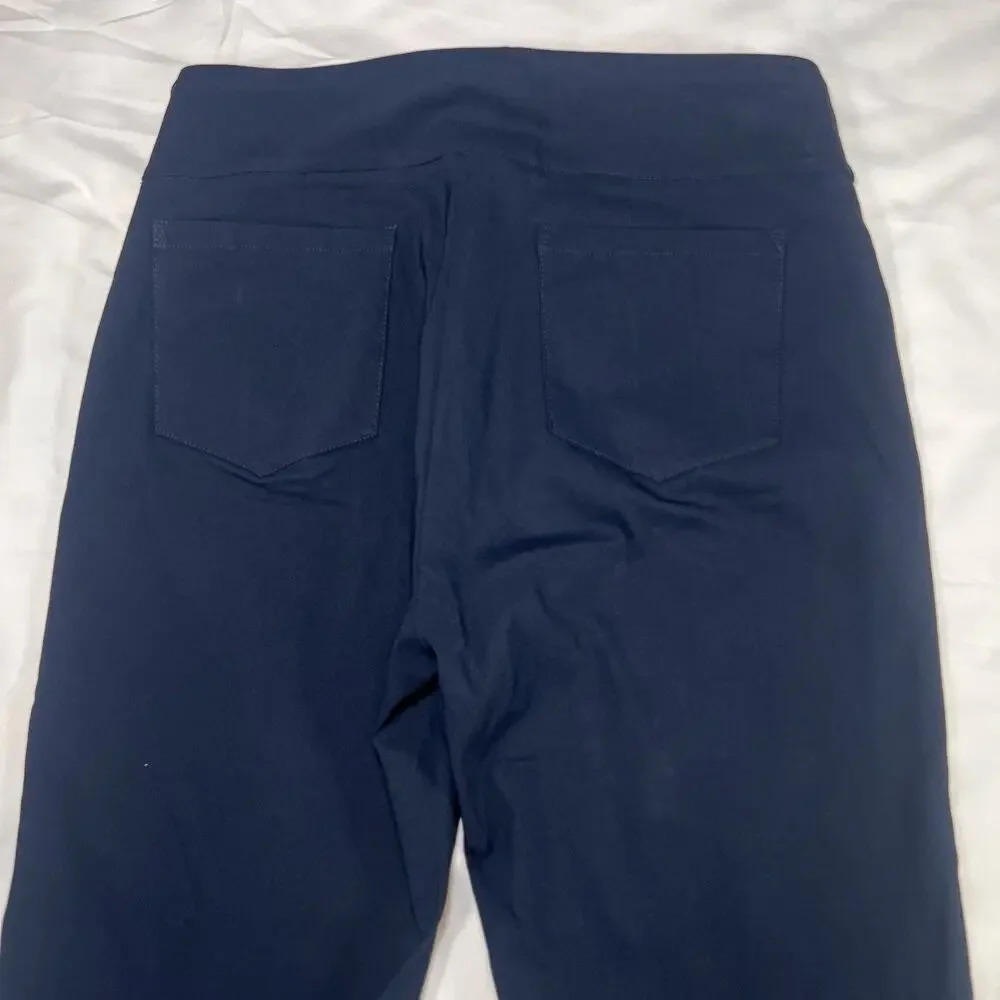 J.McLaughlin Masie Pants Womens Size 6 Navy Blue Stretch Pull On Corpgirl Office